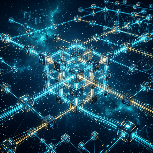 Merkeziyetsiz yapay zeka (Decentralized AI) sinir ağı ve paylaşılan GPU işlem gücü